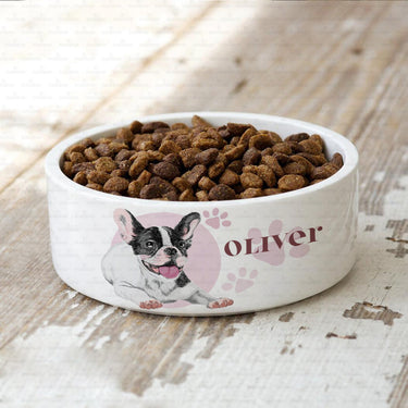 Personalized Dog Gift Idea - Sketching Puppy And Paw Gift For Puppy Lovers - Pet Bowl